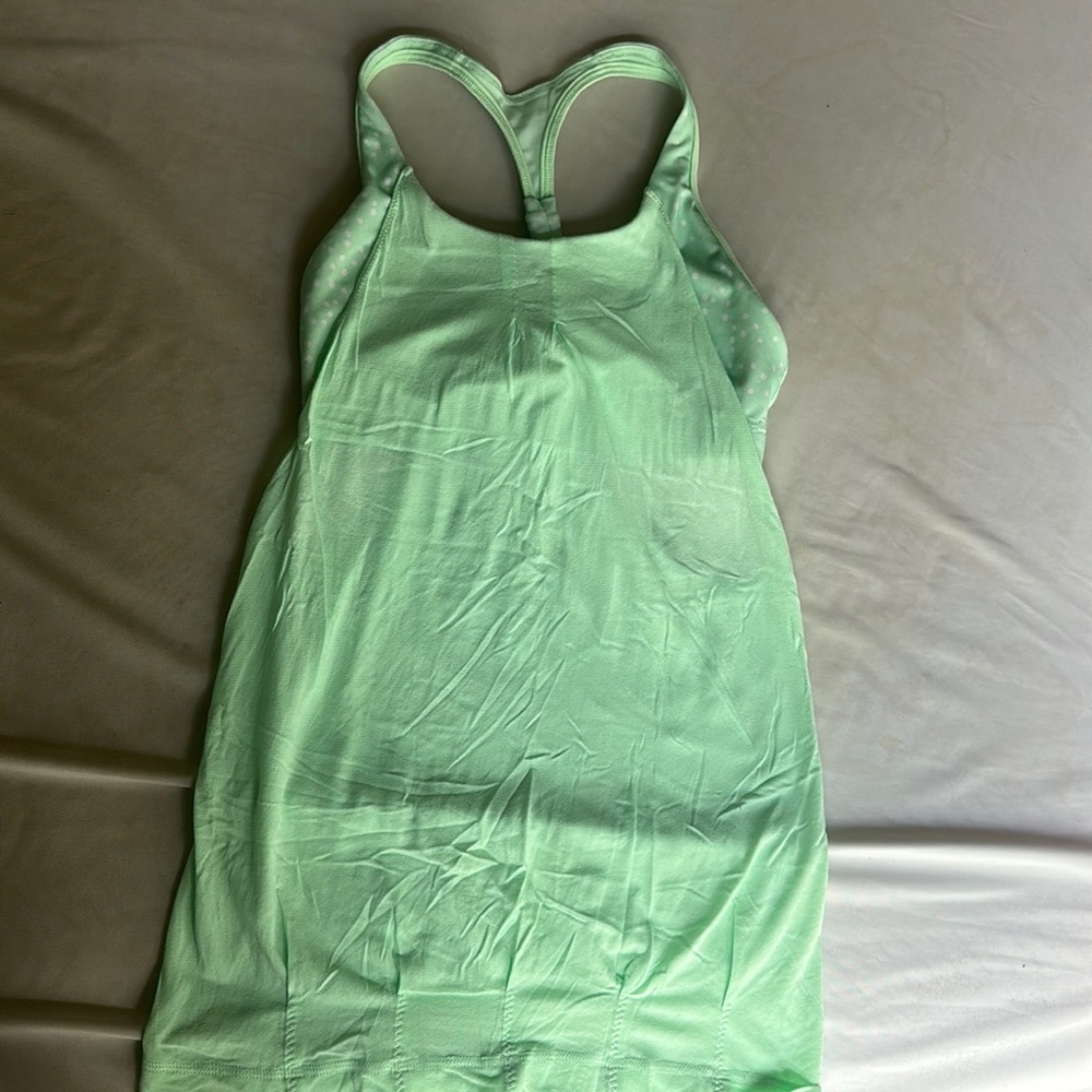 Lululemon No Limits Racerback Bra with Sheer Tank Overlay, Size 4